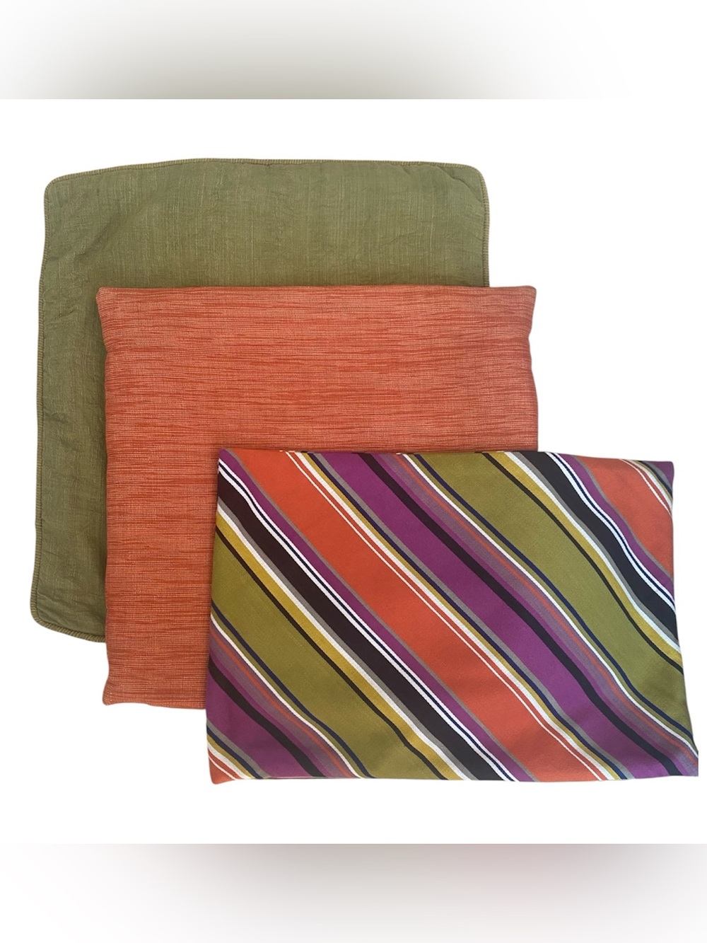 Set of 3 Crate & Barrel Throw Pillow Covers, 18x18, 16x16, 12x18 Cotton, Silk